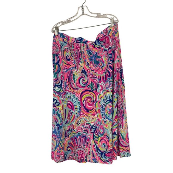 Lilly Pulitzer Womens Shia Midi Skirt XL Pink Psychedelic Sunshine 24053 NWT - Picture 2 of 13